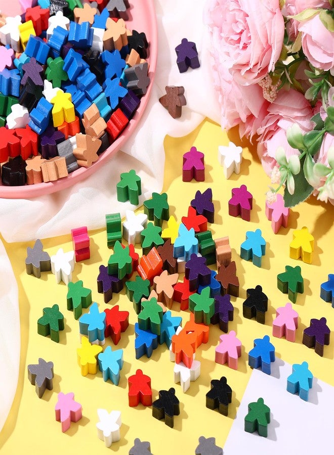 Arrowbash 200 Pcs Wooden Meeples Multi Color Meeples Pieces Family Games Accessories Board Game Tokens Ideal for Sorting Counting Game Night Party - Image 5